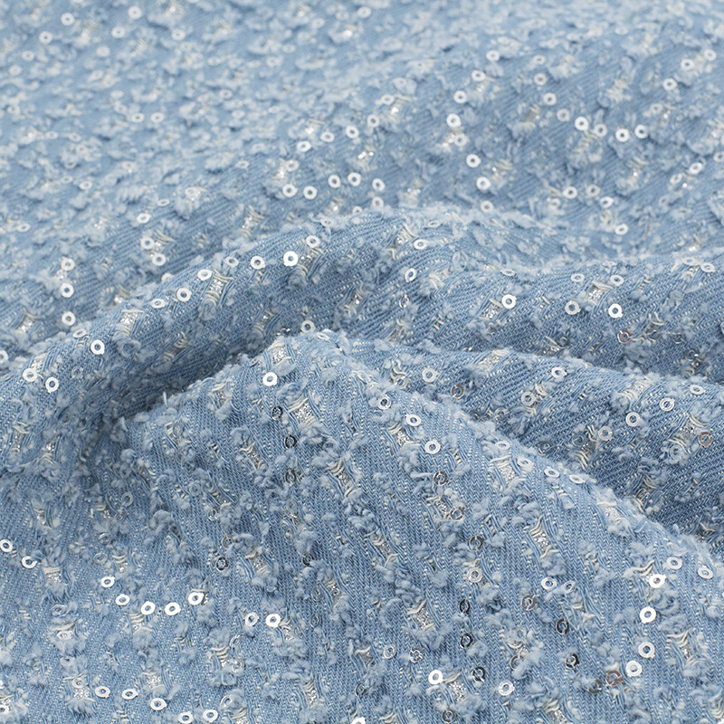 重工亮片水洗牛仔布料厚手工diy包破烂水洗特殊再造设计师的面料,居家布艺,海绵垫/布料/面料/手工diy,淘宝优惠券,粉丝福利购,淘宝优惠卷