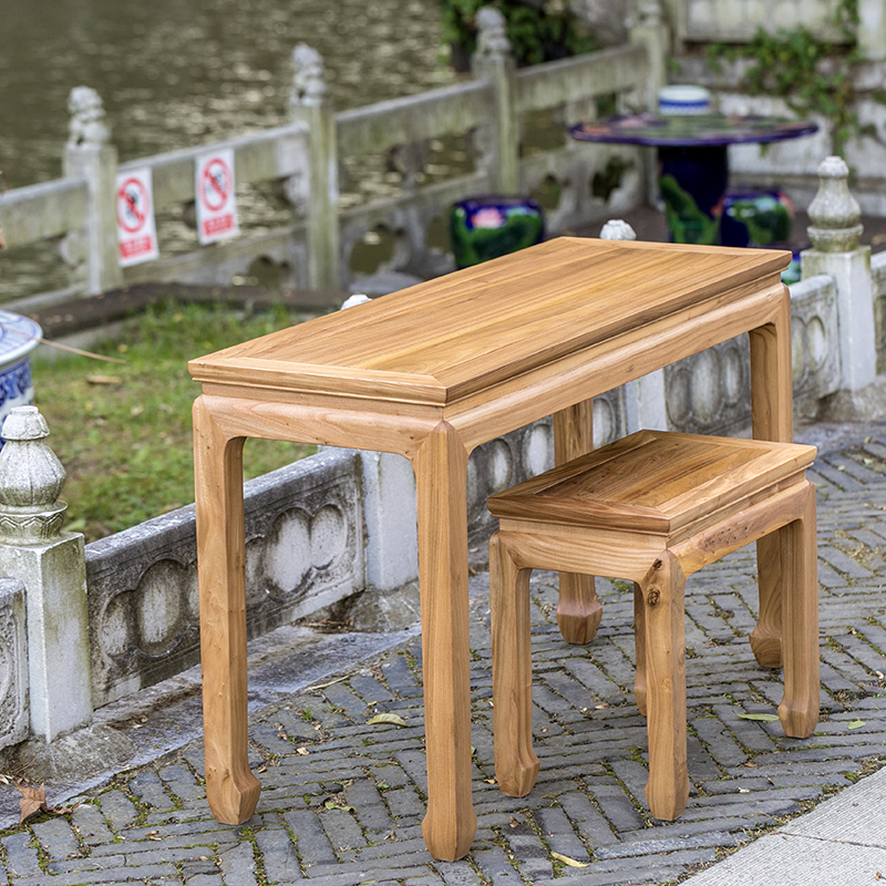 榆木古琴桌凳实木擦生漆榫卯结构环保无异味初学者书画桌茶桌