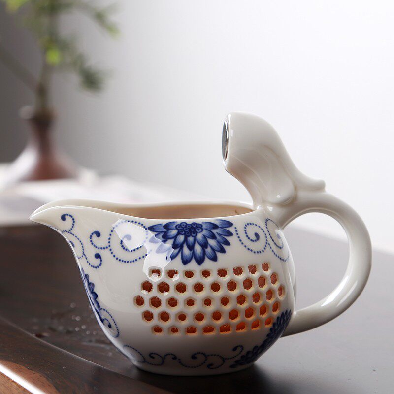 陶馨语茶具青花瓷公道杯粗陶公夫茶具茶海分茶器公杯匀杯200毫升