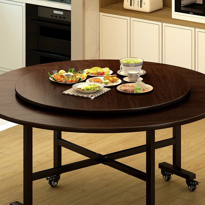 圆形餐桌面板餐桌小转盘折叠桌家用玻璃餐桌圆旋转台酒店转盘底座