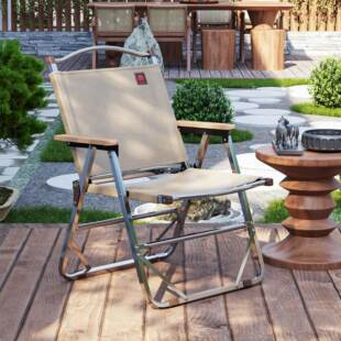 不锈钢折叠椅子户外可携式露营休闲 靠背椅家用民宿结实耐用克米