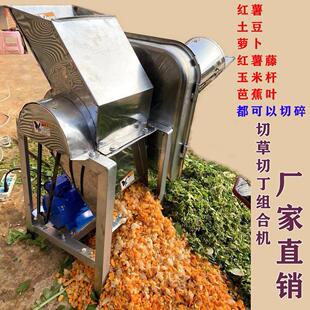 切草机切丁机两用小型铜芯切猪草机器瓜果蔬菜切碎机颗粒碎丁机