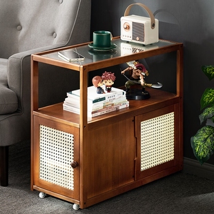 带轮可移动边几轻奢沙发侧边柜小B茶几小户型方桌茶台迷你方几角