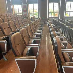 链工礼堂椅排椅实木学校阶梯教室报告厅写字板杯架定制电影院座椅