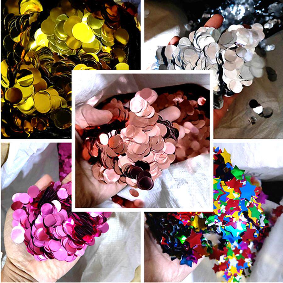 500克圆形铝箔亮圆片 气球金银色波波球填充亮片气球装饰纸屑撒花