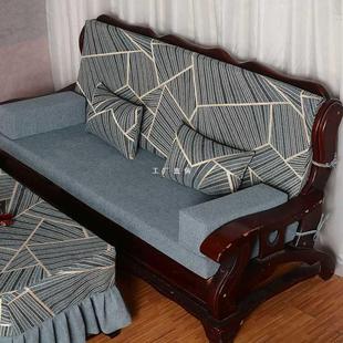 1VPR木沙发坐垫带靠背老式 实红木沙发垫春秋椅坐垫联邦椅加厚海绵