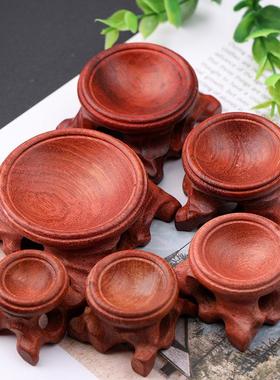 圆形水晶球底座木托展示架家居办公装饰品底托摆件木座