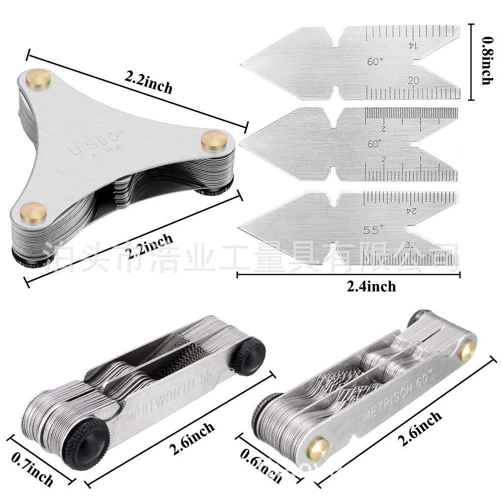 中心规 6件套55加60°量规 58片计量器具60度美制51PC螺纹牙规