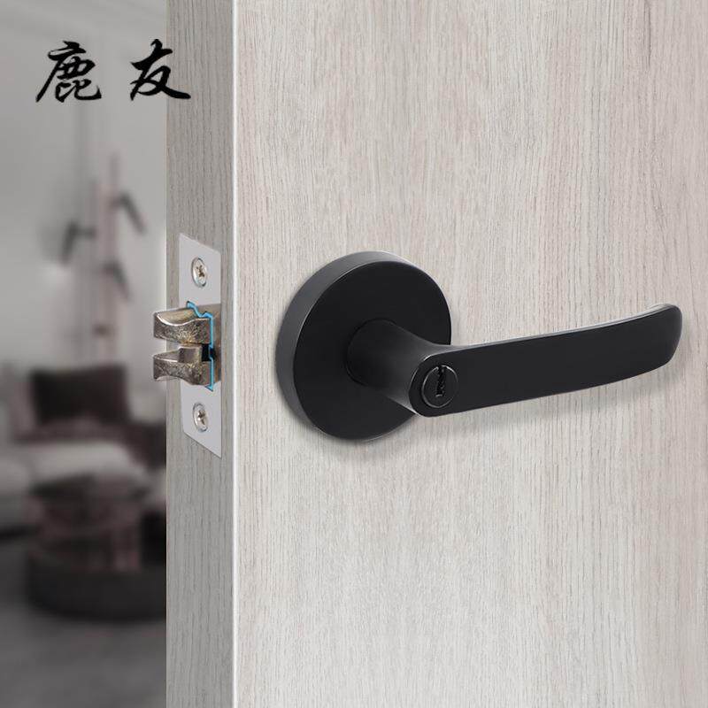 三杆锁执手锁酒店房门锁卫生间门锁无钥匙球形锁黑色卫浴门锁