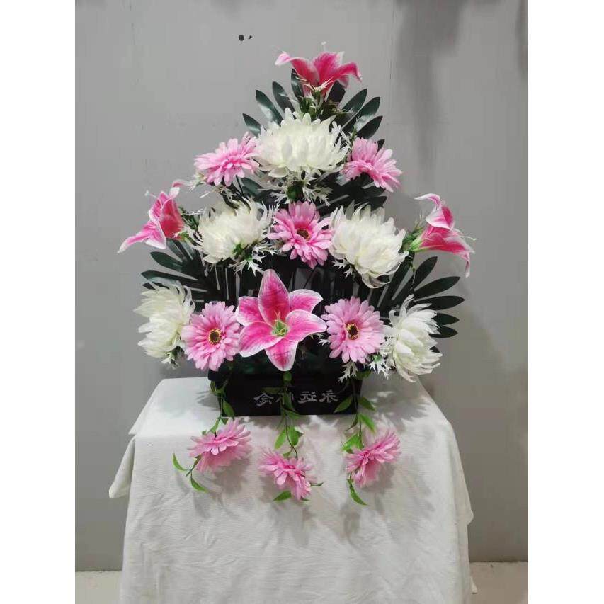 菊花清明节用品新款扫墓花。祭祖上坟绢布假花 陵园墓碑花