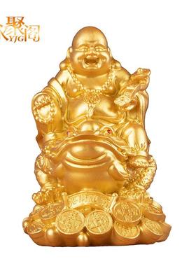 仿铜弥勒佛摆件 坐金蟾弥勒骑蟾蜍招财乔迁开业新居礼品摆件