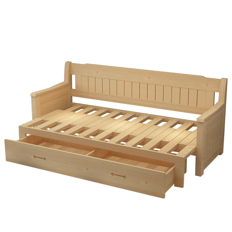 实木沙发床可折叠小户型q多功能1.2米推拉坐卧两用1.5客厅1.8双人