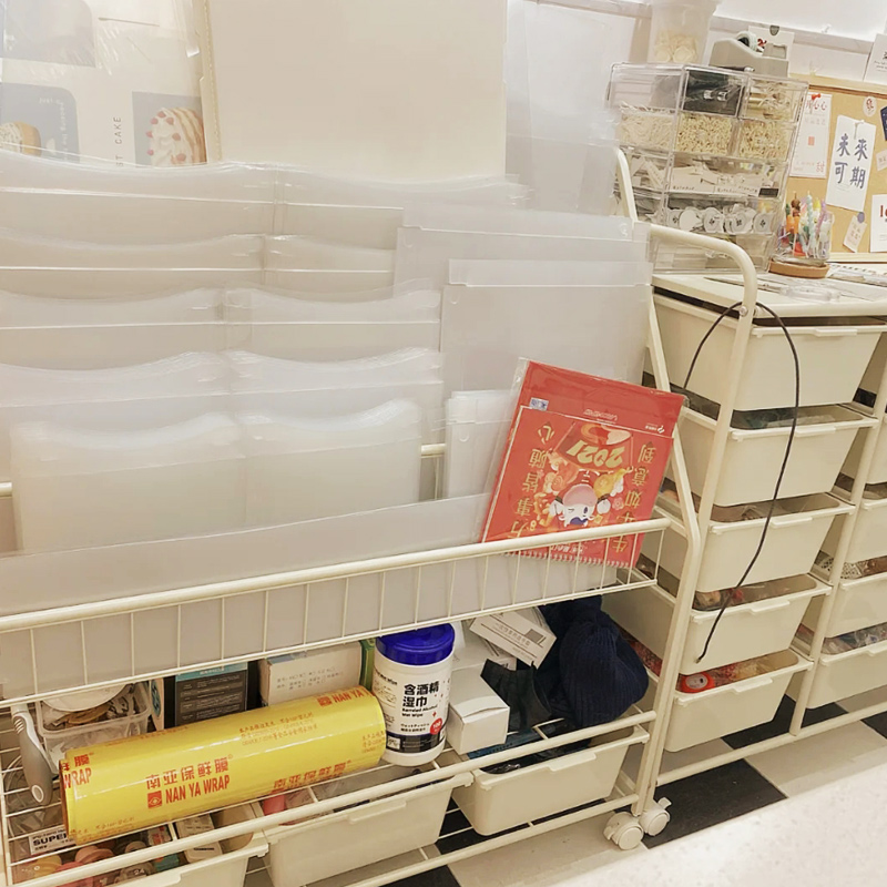 蛋糕盒围边收纳架 六层储物多z功能可移动落地收纳架 大容量收纳