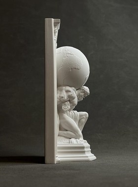 大力神举地球人物雕塑石膏像扩香石书架书靠艺术桌W面酒柜装饰摆