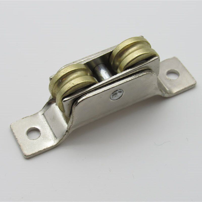 无门槛无底边框塑钢推拉门滑轮凹槽滚轮铜轨道门S窗高脚轴承下滑