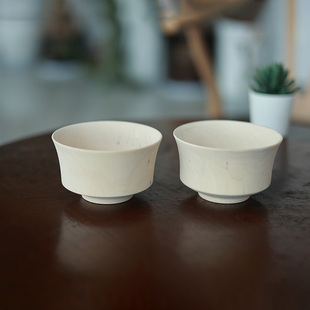 大漆土漆生漆漆器木胎 远山B纹木胎碗原木无漆漆画漆艺材料