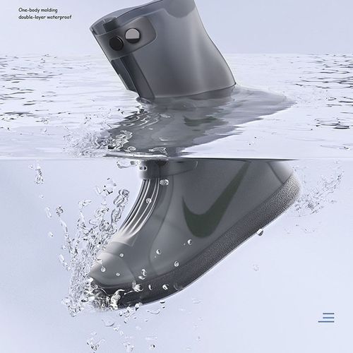 防水鞋套男款赶海靴子防滑脚套雨鞋套硅胶耐磨加厚雨W天防雨靴儿