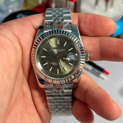 36mm/39mm改装日志条钉表盘NH35机芯组装手表蓝宝石表镜精钢壳带