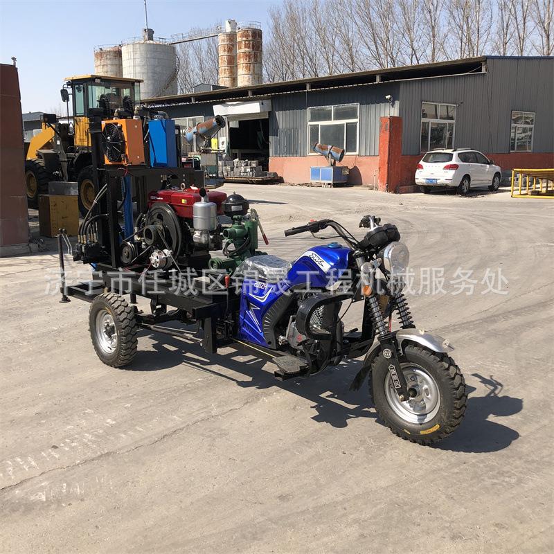 三轮车载柴油打井机吃水井百米灌溉井降水井钻井机摩托车打井机