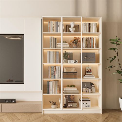 家用书柜带玻璃h门客厅电视机边柜立柜展示柜落地置物柜定制收纳