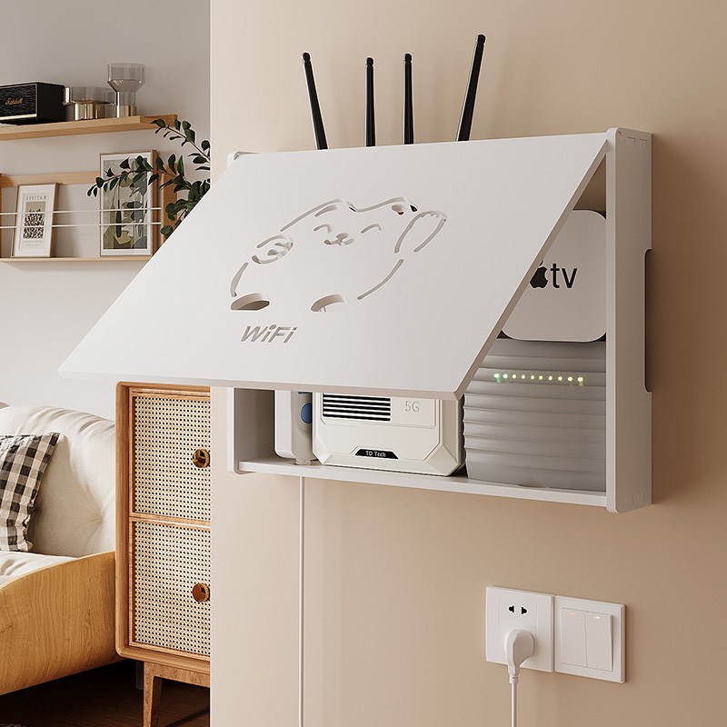多媒体遮b挡箱客厅无线路由器电表箱收纳盒壁挂免打孔装饰画集线