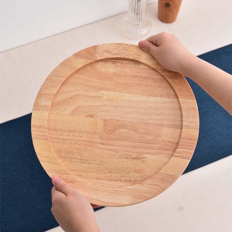 餐厅橡木隔热锅盘垫底座中式实y木餐桌垫铁板圆形砂锅木托盘防烫