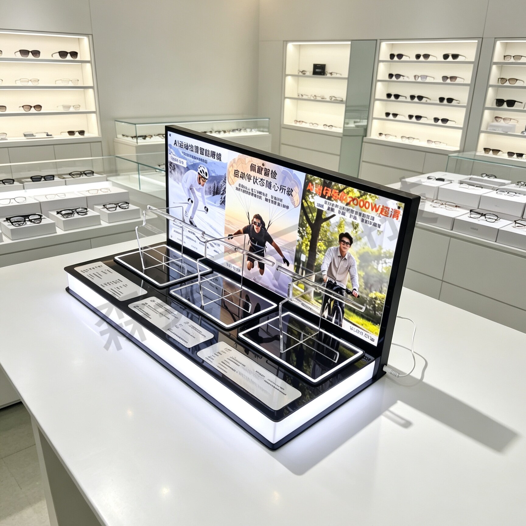 眼镜展示架亚克力透明收纳架可定制LOGO尺寸展示柜台置物架