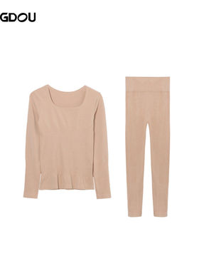 【大美唤粉丝专享】【修容2.0】秋冬U领收腰显瘦保暖套装-6871