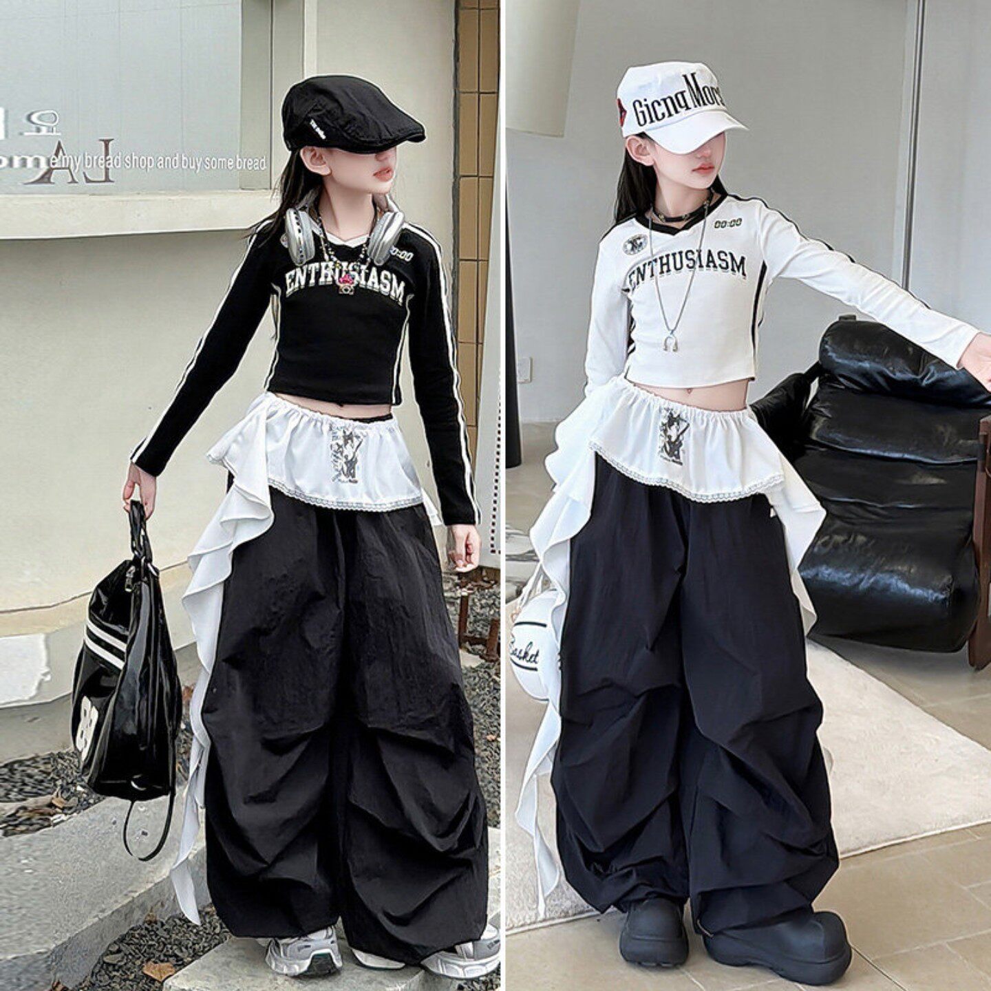 女童街舞嘻哈潮酷演出服套装