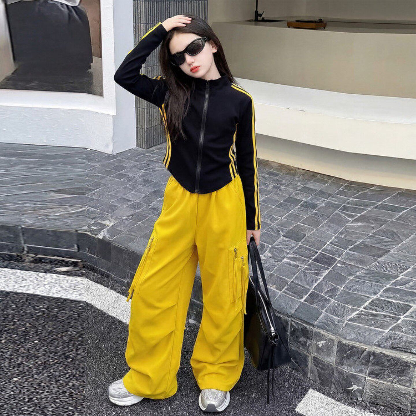 女童春装套装儿童2026春秋新款女大童休闲洋气女孩工装裤两件套潮