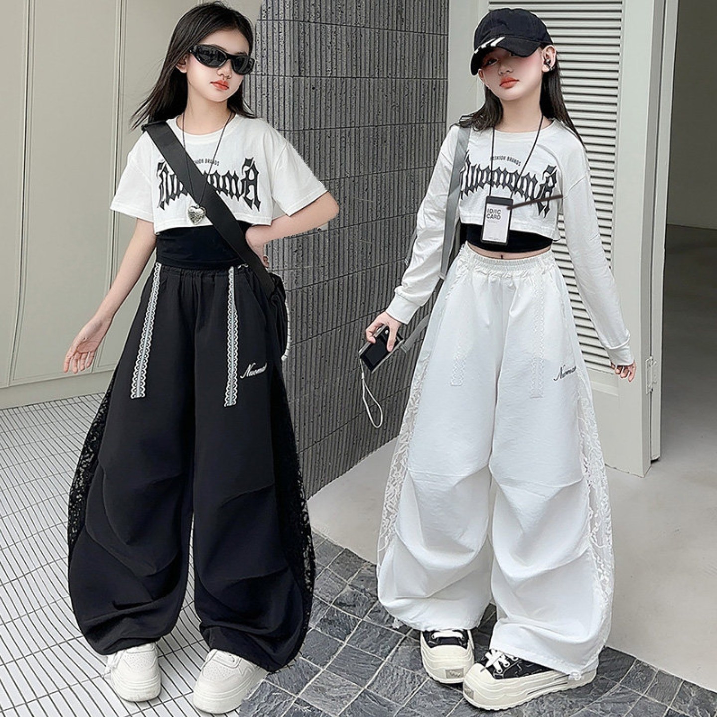 春秋女童爵士舞嘻哈演出服三件套