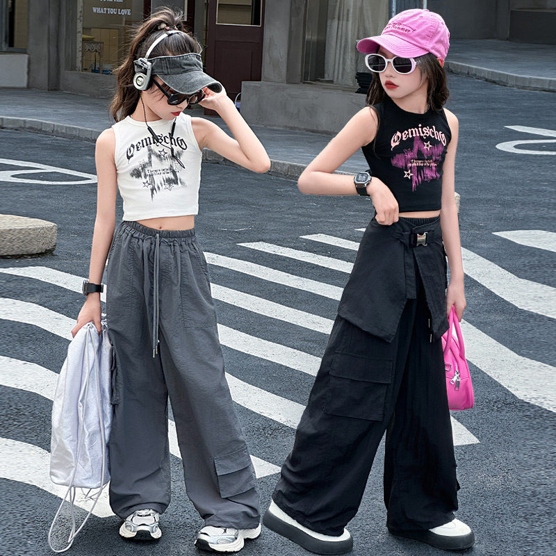 皮皮妞女童爵士舞服装套装