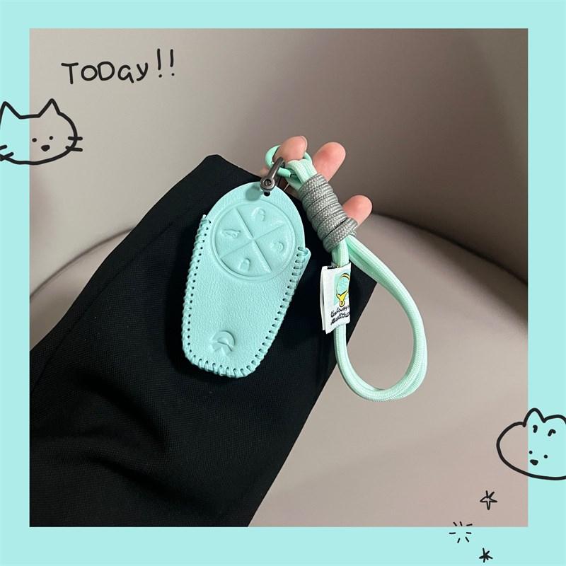 适用蔚来et5 es6车钥匙套et7壳Aes7保护扣es8ec6真皮高档可爱男女