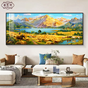 梵高丰收手绘油画客厅挂画轻奢高级感沙发背景墙装饰画大芬村壁画