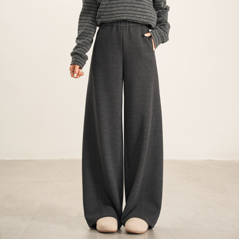 凌丹娜松紧腰慵懒风休闲卫裤女冬