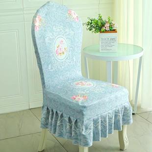 2025加厚高端欧式椅子套罩万能通用坐垫靠背一体弧形餐桌木板凳座