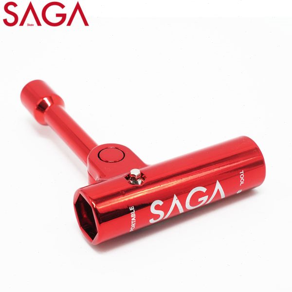 SAGA滑板工具T型扳手多功能双翘陆冲长板鱼板调试方便携带可折叠
