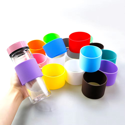 5.5/6/6.5cm玻璃杯水杯防滑保护套茶杯保温杯弹力隔热硅胶杯中套