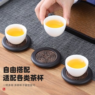 电木茶杯垫家用h复古茶道配件办公室泡茶隔热垫功夫茶具防烫茶杯