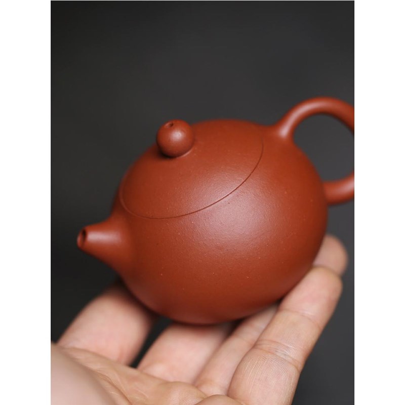 XEI3宜兴小红泥l功夫茶壶工夫冲茶倒把西施壶原矿球孔过滤小号家