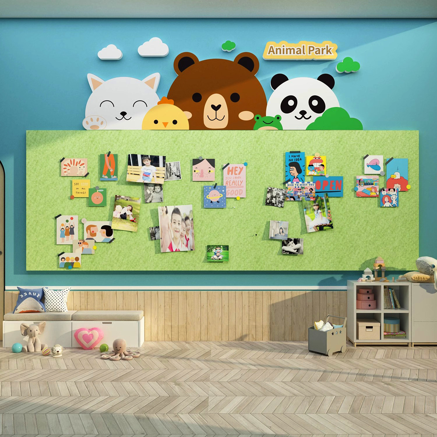 幼儿园毛毡板定i制文化墙贴装饰照片展示墙班级布置免打孔教室背,家居饰品,软装墙贴,淘宝优惠券,粉丝福利购,淘宝优惠卷