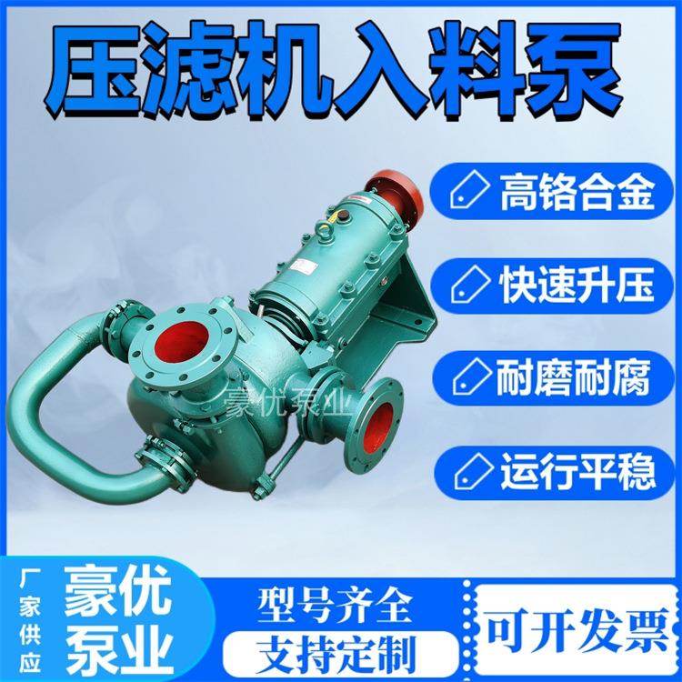 板框压滤机入料泵卧式双叶轮渣浆泵污泥压榨泵耐磨增压给料泵