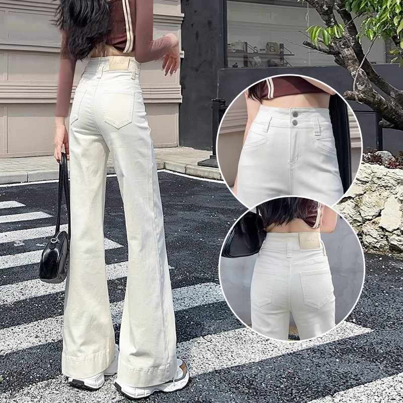 2025年春季新款高腰阔腿牛仔裤女