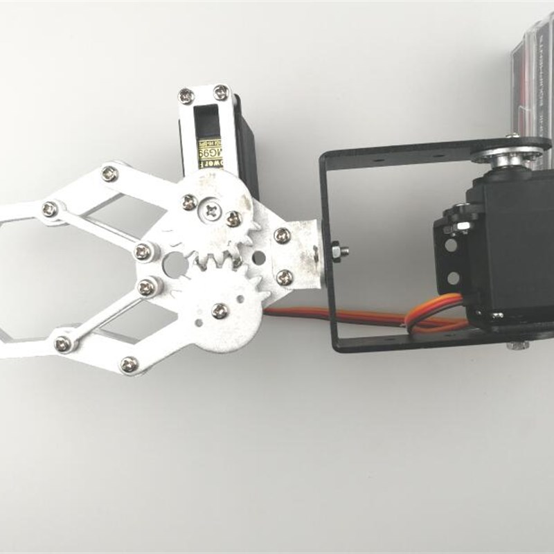 全铝合金二2自由度机械手爪金属机械手臂夹持器MG995/996舵机支架