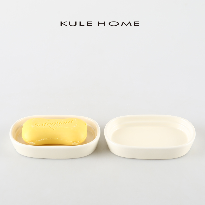 KULE HOME 皂盒化妆室酒店陶瓷皂碟香皂盒美容院香皂碟浴室肥皂碟
