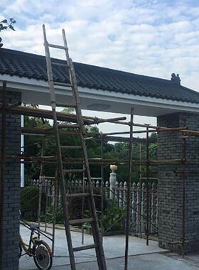 彷古瓦树脂瓦片中式屋檐装饰塑料瓦一体门头屋顶琉璃瓦围墙小青瓦