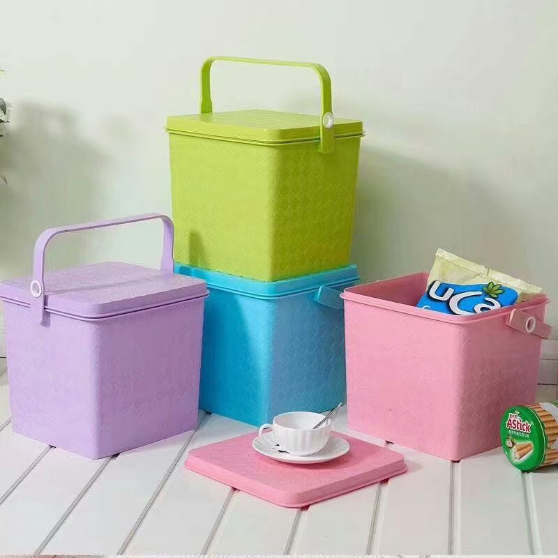 手提塑料水桶收纳桶带盖储物桶洗车水桶车载水桶多功能收纳箱