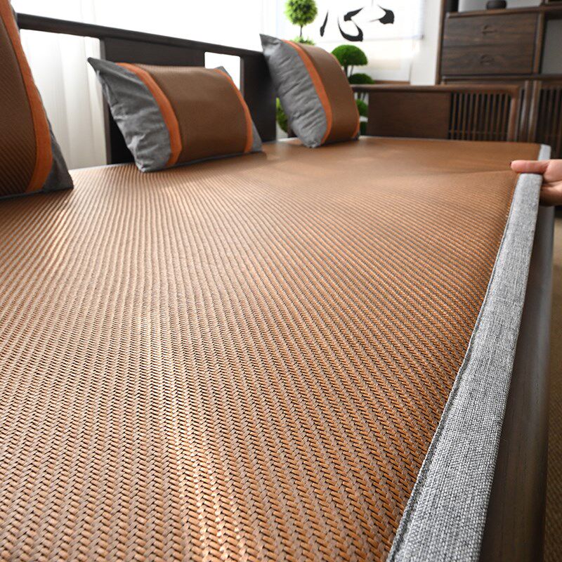 凉席2025新款夏季天然艾草藤席冰凉感坐垫直排海绵垫子调透气防滑