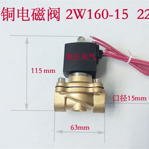 全铜 电磁阀 水阀 2W160-15 220v 24V