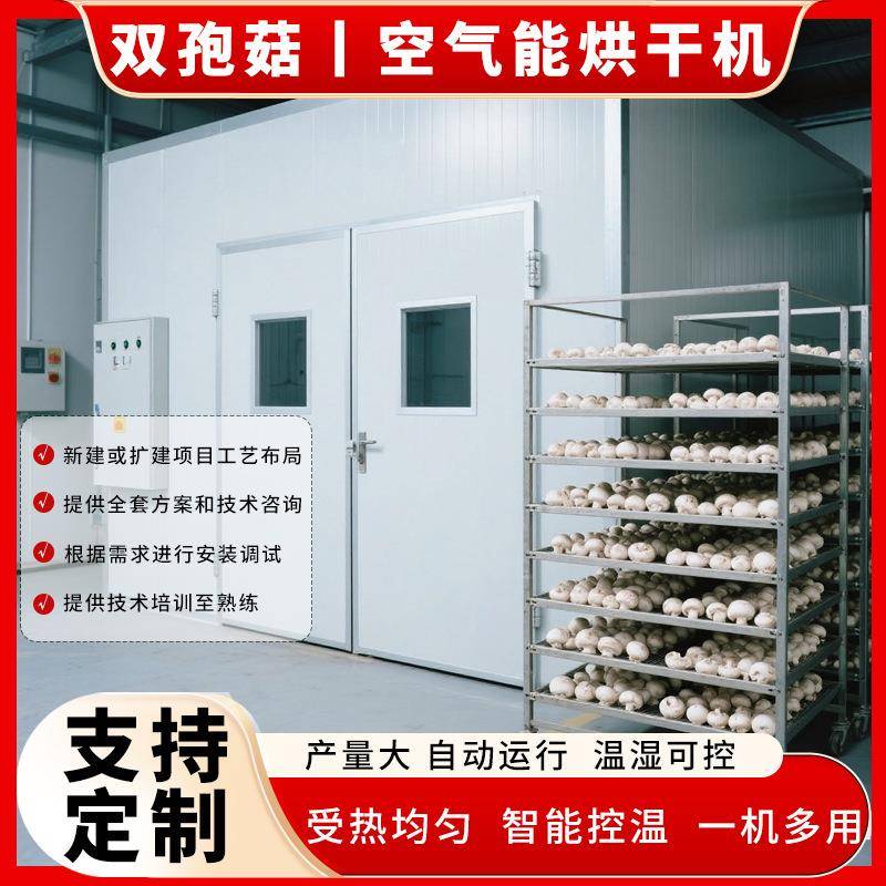 空气能双孢菇烘干机 智能白蘑菇口蘑烘干箱 大型双孢蘑菇烘干设备